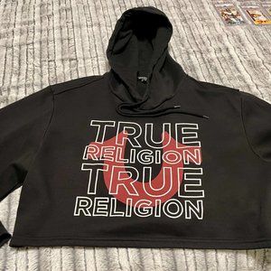 TRUE RELIGION CROP TOP HOODIE MEDIUM